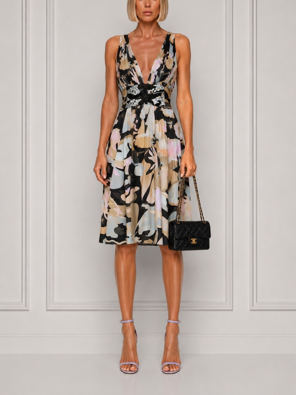 Missoni silk embroidered midi dress M